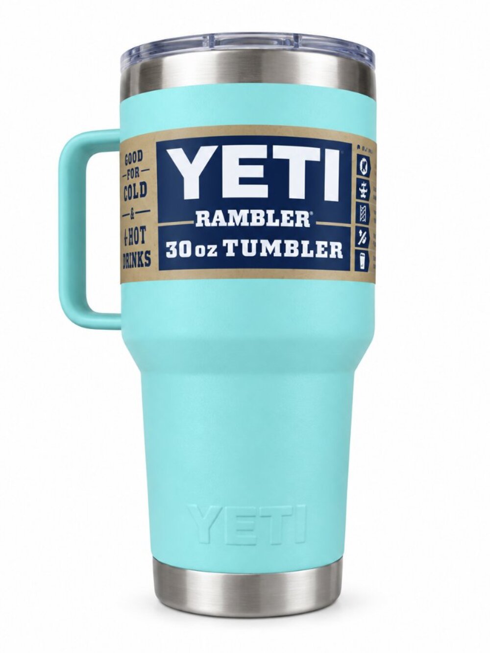 YETI Rambler 30 oz Tumbler with Handle Aqua Blue Insulated Travel Cup